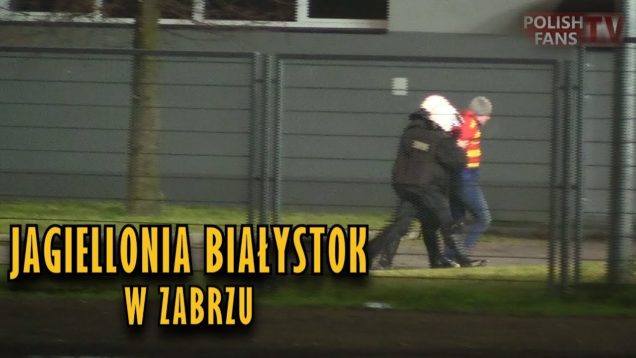 Kibice Jagiellonii Białystok w Zabrzu (24.11.2017 r.)