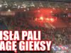 Wisła Kraków pali flagę GieKSy podczas meczu z Pogonią (20.05.2017 r.)
