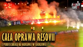 Cała oprawa Resovii z pirotechniką na murawie w Chorzowie (06.10.2018 r.)