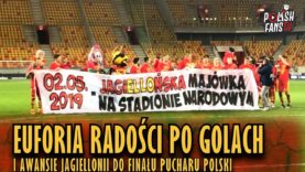 Euforia radości po golach i awansie Jagiellonii do Finału Pucharu Polski