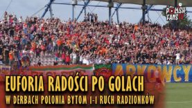 Euforia radości po golach w derbach Polonia Bytom 1-1 Ruch Radzionków (16.06.2018 r.)