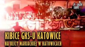 Kibice GKS-u Katowice na ulicy Mariackiej w Katowicach (14.07.2018 r.)