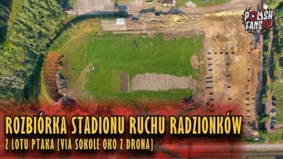 Rozbiórka stadionu Ruchu Radzionków z lotu ptaka [via Sokole Oko Drona] (20.07.2018 r.)