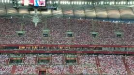 Flagowisko na Stadionie Narodowym podczas meczu Polska 4-0 Izrael (10.06.2019 r.)