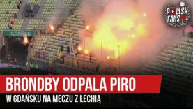 Brondby odpala piro w Gdańsku na meczu z Lechią (25.07.2019 r.)