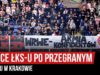 Kibice ŁKS-u po przegranym meczu w Krakowie (16.08.2019 r.)