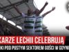 Piłkarze Lechii celebrują bramki pod pustym sektorem gości w Gdyni (20.10.2019 r.)