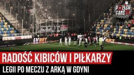Radość kibiców i piłkarzy Legii po meczu z Arką w Gdyni (03.11.2019 r.)