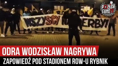 Odra Wodzisław nagrywa zapowiedź pod stadionem ROW-u Rybnik (24.01.2020 r.)