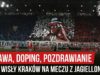 Oprawa, doping, pozdrawianie zgód Wisły Kraków na meczu z Jagiellonią (08.02.2020 r.)