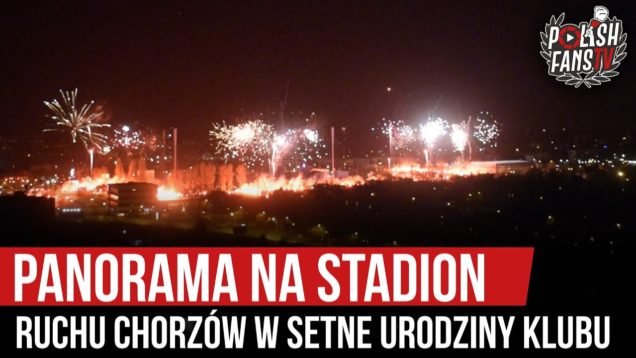 Panorama na stadion Ruchu Chorzów w setne urodziny klubu (20.04.2020 r.)