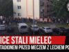 Kibice Stali Mielec pod stadionem przed meczem z Lechem Poznań (27.05.2020 r.)