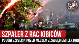 Szpaler z rac kibiców Pogoni Szczecin przed meczem z Zagłębiem [LEKTOR] (29.05.2020 r.)
