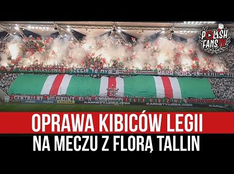 Oprawa kibiców Legii na meczu z Florą Tallin (21.07.2021 r.)