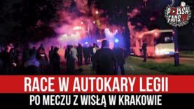 Race w autokary Legii po meczu z Wisłą w Krakowie (29.08.2021 r.)