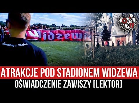 Atrakcje pod stadionem Widzewa – oświadczenie Zawiszy [LEKTOR] (06.09.2021 r.)