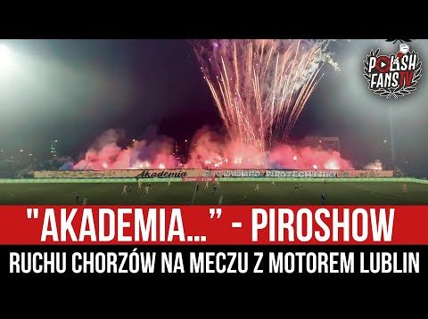 „AKADEMIA…” – piroshow Ruchu Chorzów na meczu z Motorem Lublin (26.11.2021 r.)