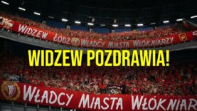 Pozdro Widzewa podczas meczu Jagiellonia Białystok – Widzew | Niebiescy Ole Elana Toruń Wisła Kraków